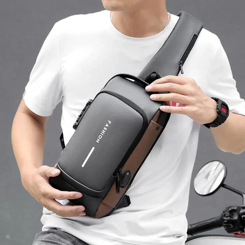 Men’s Anti-Theft Travel Crossbody Bag | USB Charging Shoulder & Chest Sling Pack