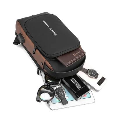 Men’s Anti-Theft Travel Crossbody Bag | USB Charging Shoulder & Chest Sling Pack