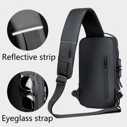 Men’s Anti-Theft Travel Crossbody Bag | USB Charging Shoulder & Chest Sling Pack