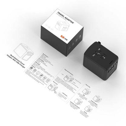 35W Universal Travel Adapter With 5 Port (3 USB A + 2 USB C)