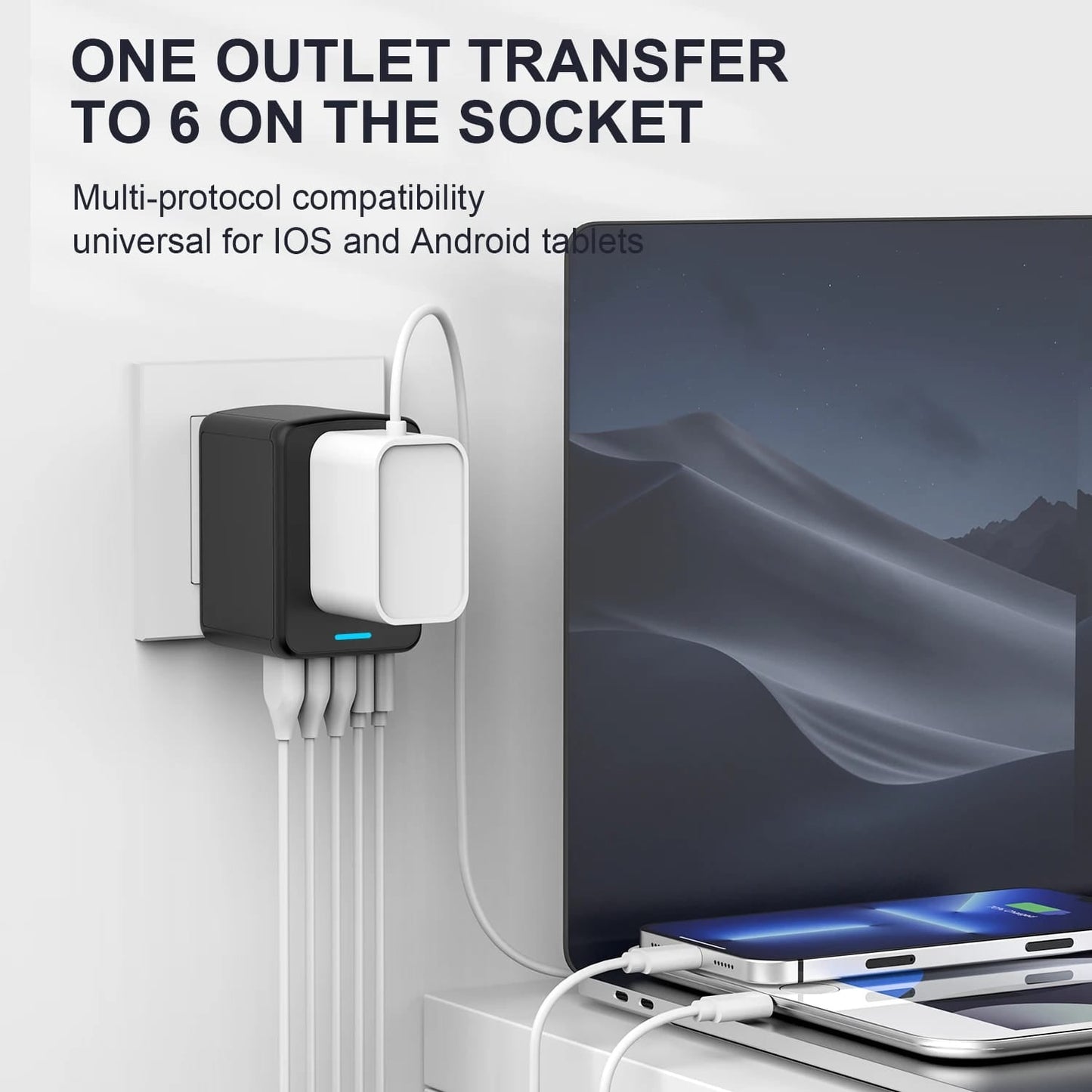 35W Universal Travel Adapter With 5 Port (3 USB A + 2 USB C)