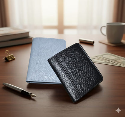 Men’s Slim Mini Design, Genuine Leather Bifold Wallet