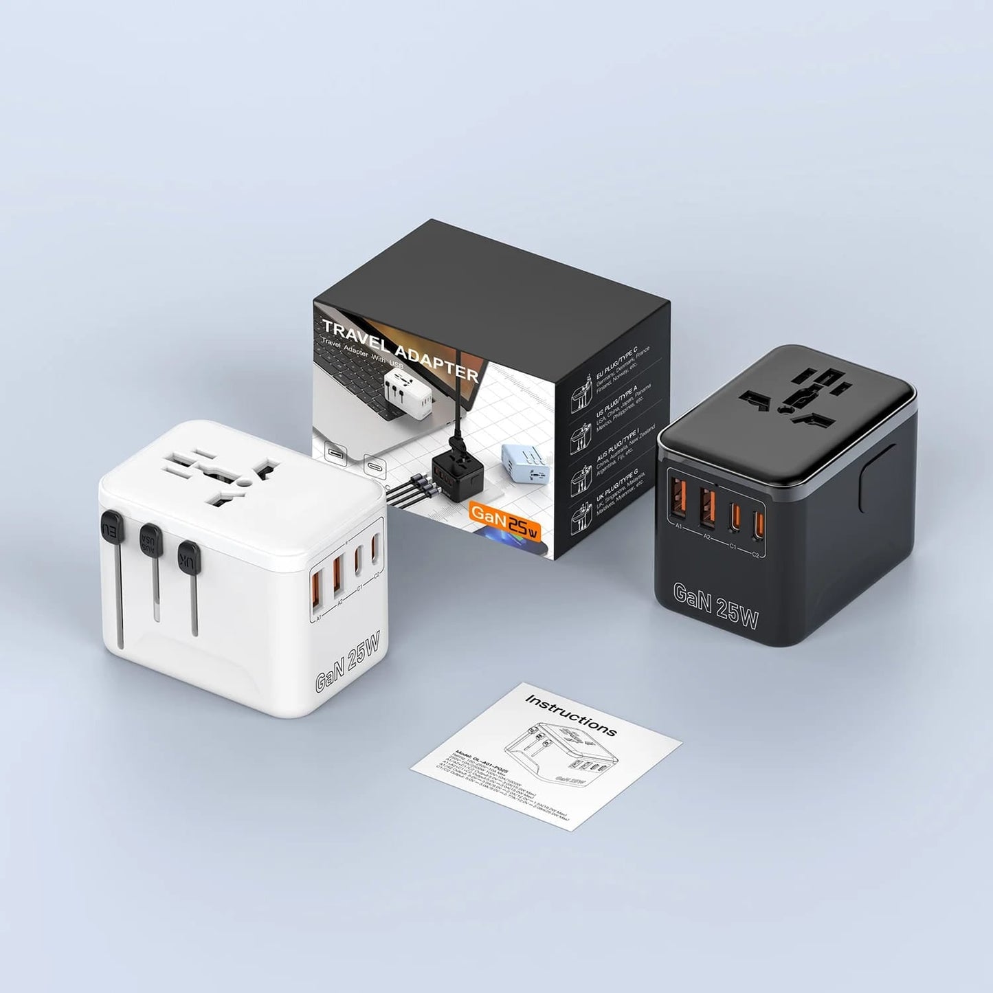 35W Universal Travel Adapter With 5 Port (3 USB A + 2 USB C)