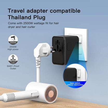 35W Universal Travel Adapter With 5 Port (3 USB A + 2 USB C)