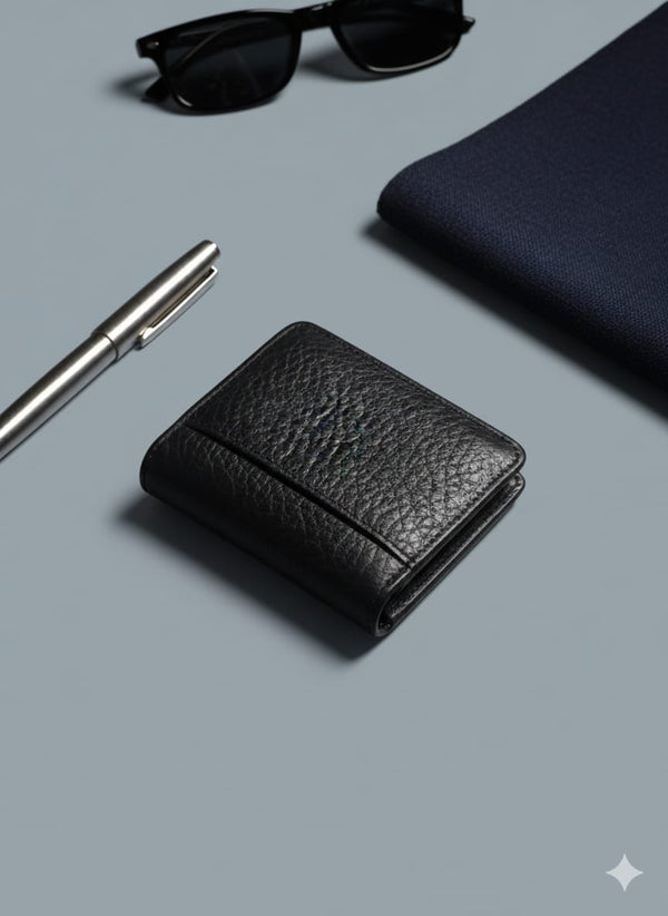 Men’s Slim Mini Design, Genuine Leather Bifold Wallet